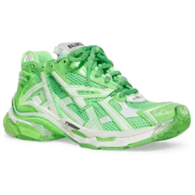 Runner Sneakers “Λευκό Φλουο Πράσινο Πλέγμα και Νάιλον” 677403W3RBM3590