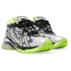 Runner Sneakers “Λευκό, Μαύρο και Νεον Κίτρινο, Πλέγμα και Νάιλον” 677403W3RBP1093