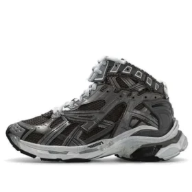 Runner Sneakers με ψηλό στέλεχος «Γκρι νάιλον με υφή σουέτ» 695764W3RH31891