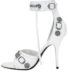 Σανδάλια Cagole 110mm «White Arena Lambskin» 743057WAD4E9081