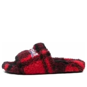 Σανδάλια με γούνα «Fake Fur Red Black» 654261W2F21