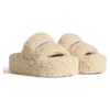 Σανδάλια με πλατφόρμα και γούνα “Beige” 762826W2DO19796