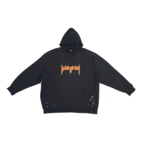 SBalenciaga Φούτερ με κουκούλα Metallica Oversized Fit “Black Orange” 697879TMV891055