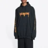 SBalenciaga Φούτερ με κουκούλα Metallica Oversized Fit “Black Orange” 697879TMV891055