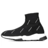 Sneakers Speed 1.0 “Λευκό λογότυπο, μονόγραμμα, μαύρο πλεκτό” 597425W2DBF1015