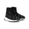 Sneakers Speed 1.0 “Λευκό λογότυπο, μονόγραμμα, μαύρο πλεκτό” 597425W2DBF1015