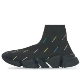 Sneakers Speed 2.0 “Ανακυκλωμένο πλεκτό μαύρο με πολύχρωμο λογότυπο σε όλη την επιφάνεια” 617239W2DF01088