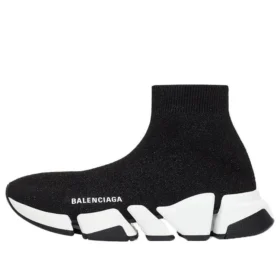 Sneakers Speed 2.0 «Μαύρο γυαλιστερό πλεκτό με λευκή σόλα» 636833W2DC11091
