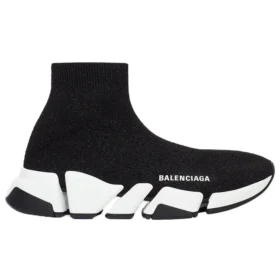 Sneakers Speed 2.0 «Μαύρο γυαλιστερό πλεκτό με λευκή σόλα» 636833W2DC11091