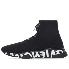 Sneakers Speed Lace Up «Μαύρο ανακυκλωμένο πλεκτό με μαύρη και λευκή σόλα με γκράφιτι» 617251W2DB71006
