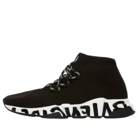 Sneakers Speed Lace Up «Μαύρο ανακυκλωμένο πλεκτό με μαύρη σόλα με γκράφιτι» 621611W05GE1015
