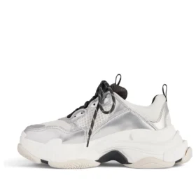 Sneakers Triple S «Μαύρο Λευκό Ασημί με διπλό αφρό και πλέγμα» 524039W2FWM8191