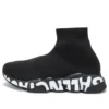 Speed Graffiti Sneakers “Μαύρο πλεκτό με λευκή σόλα γκράφιτι” 605942W2DB71006