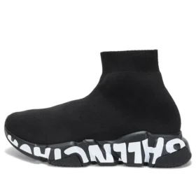 Speed Graffiti Sneakers “Μαύρο πλεκτό με λευκή σόλα γκράφιτι” 605942W2DB71006