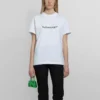 SS21 Casual μπλούζα με τυπωμένο λογότυπο αλφαβήτου, μεγάλο μέγεθος, κοντό μανίκι, λευκό 612965TIV549040