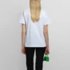 SS21 Casual μπλούζα με τυπωμένο λογότυπο αλφαβήτου, μεγάλο μέγεθος, κοντό μανίκι, λευκό 612965TIV549040