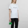 SS21 Casual μπλούζα με τυπωμένο λογότυπο αλφαβήτου, μεγάλο μέγεθος, κοντό μανίκι, λευκό 612965TIV549040