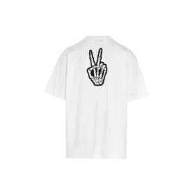 SS21 Drip Peace Μεγάλο μέγεθος με τύπωμα χαμόγελου Casual GS Λευκό 641675TKVA18639