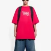 SS21 Με τύπωμα αλφαβήτου, κοντομάνικο, Unisex, Κόκκινο 651795TKV816295
