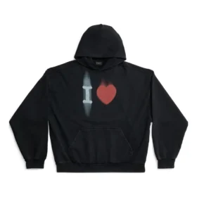 SS23 I love Balenciaga Φούτερ με κουκούλα “Μαύρο” 742603TOVH59034