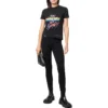 T-shirt από τζέρσεϊ με γραφικά και φθαρμένη εμφάνιση, στενή εφαρμογή “Washed Black” 612964TMVH31055