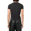 T-shirt από τζέρσεϊ με γραφικά και φθαρμένη εμφάνιση, στενή εφαρμογή “Washed Black” 612964TMVH31055