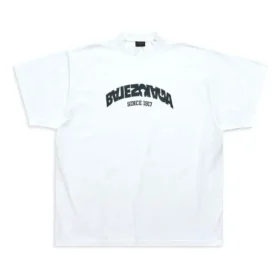 T-shirt Back Flip Oversized Λευκό Μαύρο” 739028TPVF99040