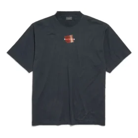 T-shirt Balenciaga με ταινία στην πλάτη “Μαύρο” 764235TSVG28737
