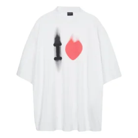 T-shirt I Love, φαρδιά εφαρμογή “Λευκό” 744439TOVH39081