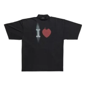 T-shirt «I Love» με φαρδιά εφαρμογή «Μαύρο» 744439TOVH39034