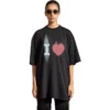 T-shirt «I Love» με φαρδιά εφαρμογή «Μαύρο» 744439TOVH39034
