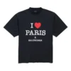 T-shirt I Love Paris & Balenciaga, μεσαία εφαρμογή, «Black Faded» 764235TRVU91041