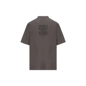 T-shirt με ετικέτα φροντίδας, μεσαία εφαρμογή «Grey Black» 724514TNVL91219