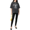 T-shirt με κοντό μανίκι και λογότυπο Varsity «Washed Black» 612966TMV981000