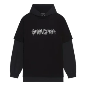 T-shirt με κουκούλα και μακριά μανίκια Slime “Μαύρο” 681029TLVF11069