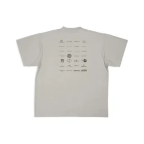T-shirt με λογότυπα από το αρχείο, Oversized «Ανοιχτό γκρι» 712398TNVQ71342