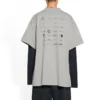 T-shirt με λογότυπα από το αρχείο, Oversized «Ανοιχτό γκρι» 712398TNVQ71342