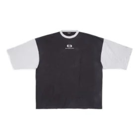 T-shirt με λογότυπο και μανίκια 3/4 «Washed Black Heather Grey» 699190TMVC81208