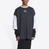 T-shirt με λογότυπο και μανίκια 3/4 «Washed Black Heather Grey» 699190TMVC81208