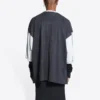 T-shirt με λογότυπο και μανίκια 3/4 «Washed Black Heather Grey» 699190TMVC81208
