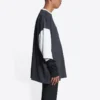 T-shirt με λογότυπο και μανίκια 3/4 «Washed Black Heather Grey» 699190TMVC81208