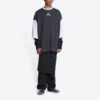 T-shirt με λογότυπο και μανίκια 3/4 «Washed Black Heather Grey» 699190TMVC81208