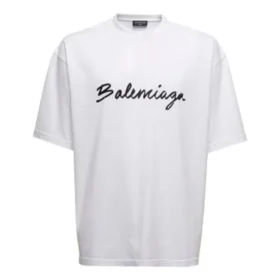 T-shirt με λογότυπο Script “Λευκό/Μαύρο” 612966TMVB49040