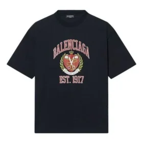 T-shirt με λογότυπο Varsity, μεσαία εφαρμογή «Μαύρο» 612966TLV891076