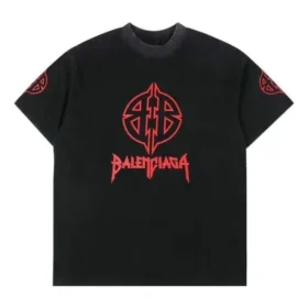 T-shirt με μεταλλικό στένσιλ BB “Μαύρο-Κόκκινο” 764235TPVI21568