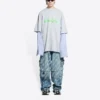 T-shirt με στρώσεις και λογότυπο Slime «Γκρι» 671401TLVF11203