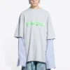 T-shirt με στρώσεις και λογότυπο Slime «Γκρι» 671401TLVF11203