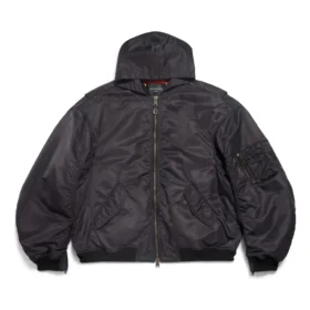Tape Type Bomber Μπουφάν με κουκούλα και ταινίες “Black” 791103TPO041000