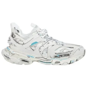 Track 1.0 Sneakers “Λευκό Μπλε Πλέγμα και Νάιλον Γκράφιτι” 542436W3SRA9014