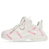 Triple S Logotype Sneakers “Λευκό και ροζ τεχνικό υλικό” 654251W2FAB9050